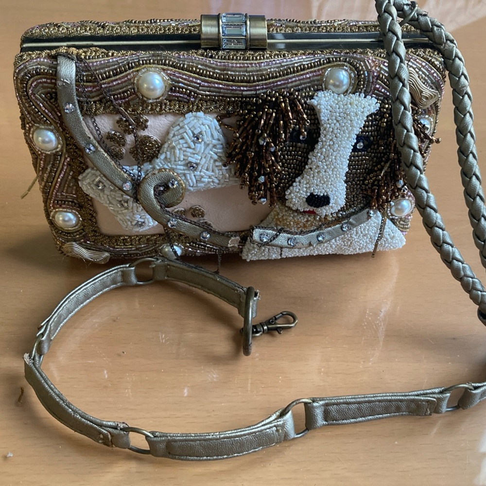 Mary Frances Gold and Cream Clutch Elegant Design